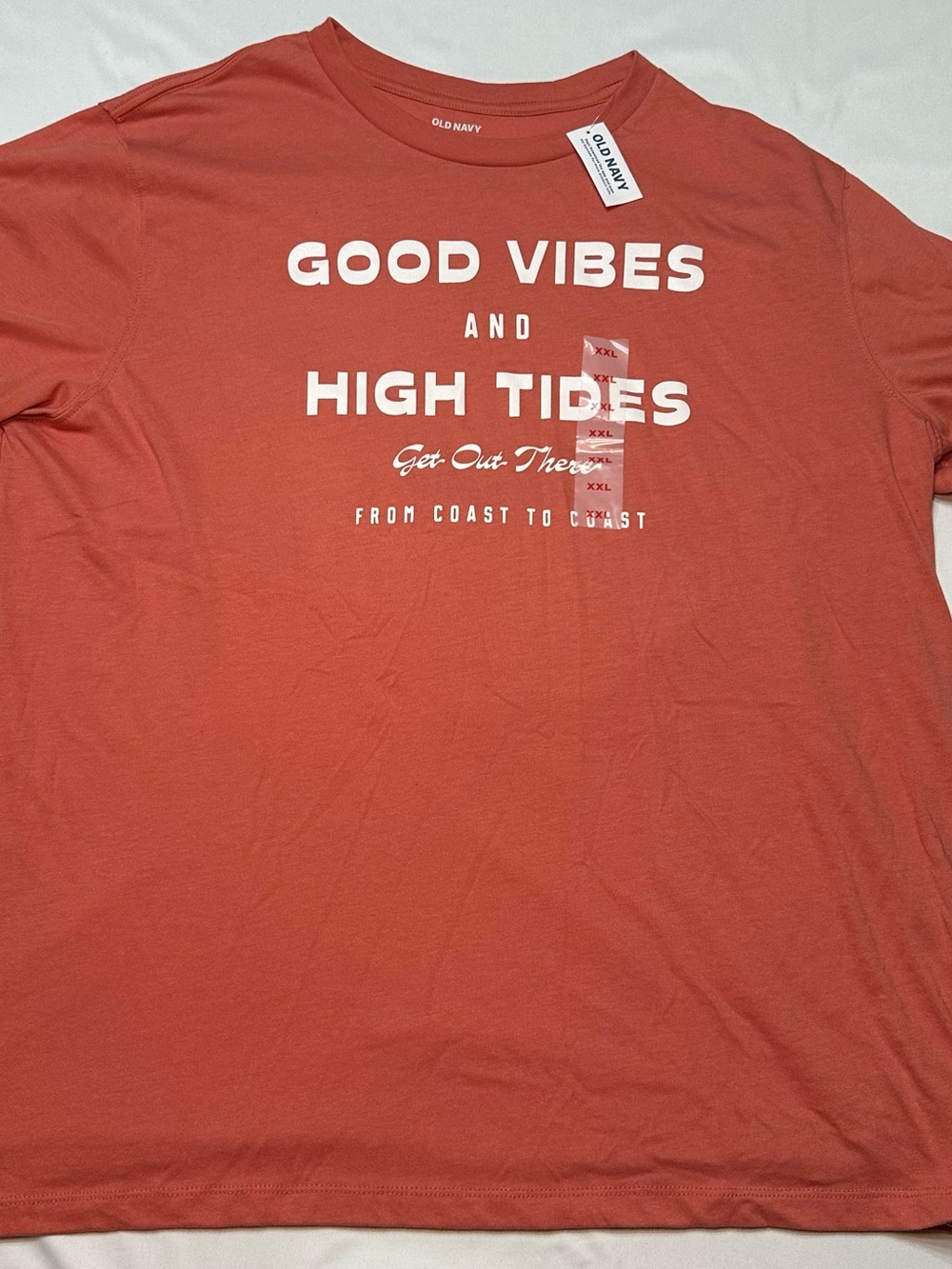 NWT Old Navy Men's XXL Red Good Vibes High Tides Graphic Tee